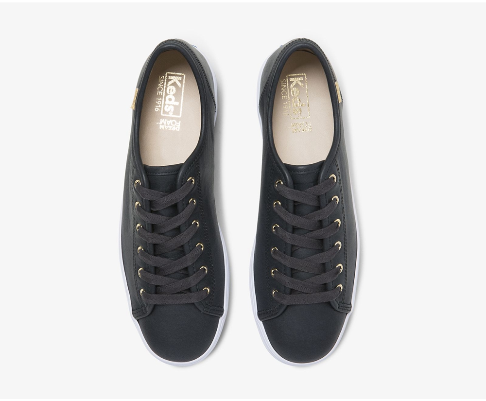 Zapatillas Keds Mujer Negras - Triple Kick Luxe Cuero - 023-XZROTY